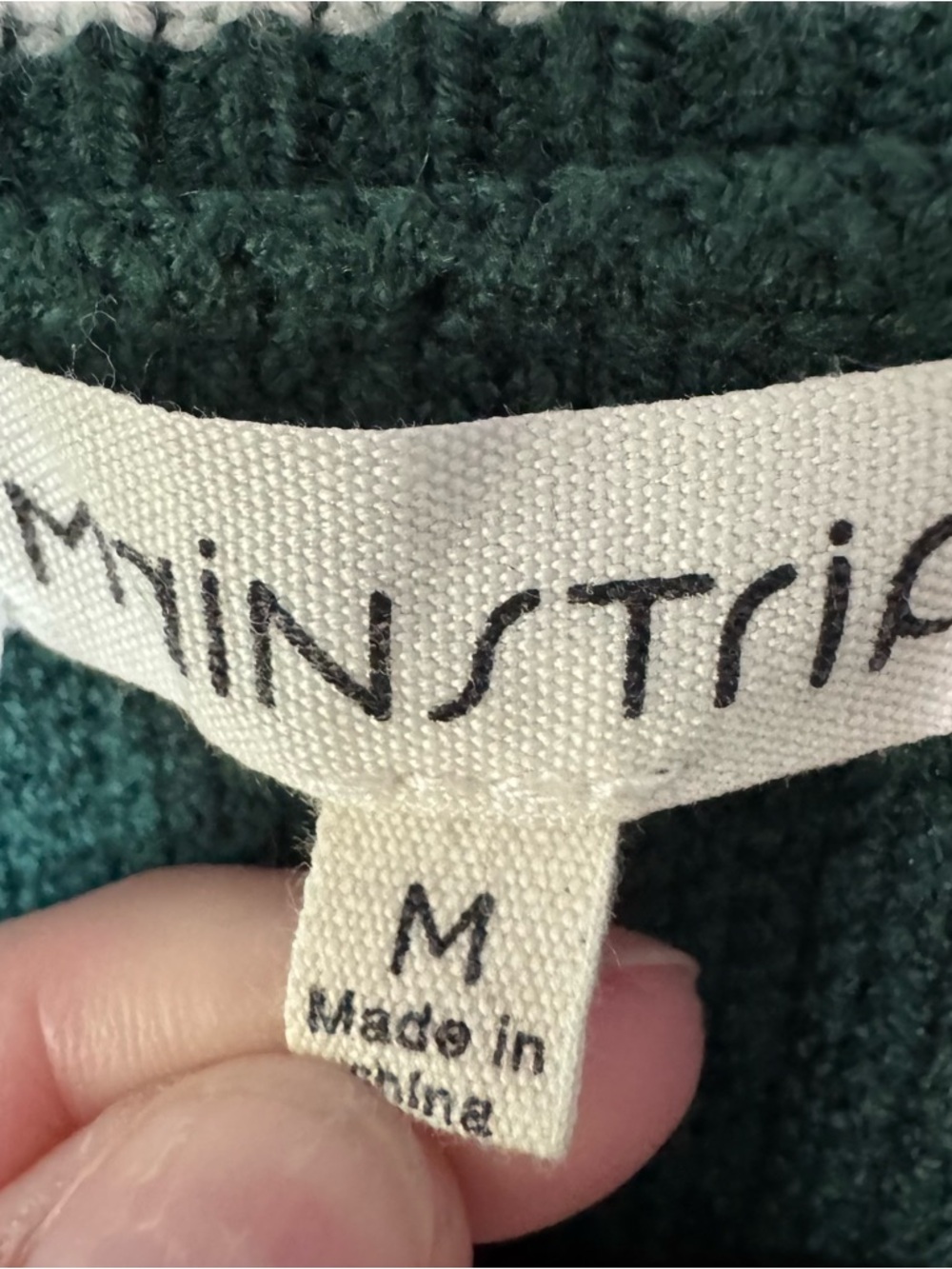 Main Strip Green & White Bow Tie Striped Cardigan Sweater. Women’s Medium - Picture 3 of 10